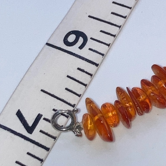 Vtg Baltic Amber Bead Beaded Bracelet w Sterling Silver Clasp Approx 7” - Picture 6 of 6